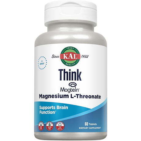 Frasco KAL Think L-treonato de magnesio Magtein, frasco de 60 tabletas