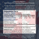 Información del suplemento de Kappa Nutrition Magbrain complejo de magnesio 3 en 1, 150 cápsulas.