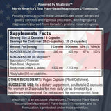 Información del suplemento de Kappa Nutrition Magbrain complejo de magnesio 3 en 1, 60 cápsulas.