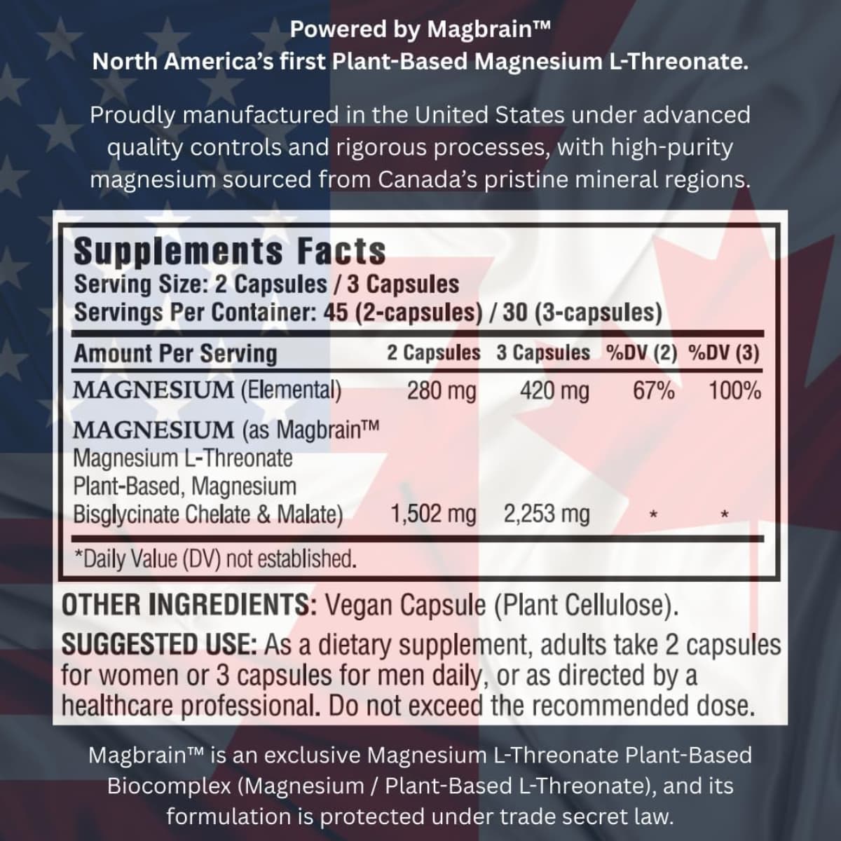 Información del suplemento de Kappa Nutrition Magbrain complejo de magnesio 3 en 1, 90 cápsulas.