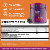 Tabla nutricional del suplemento Keto Vitals Electrolitos en Polvo Mora 360 g