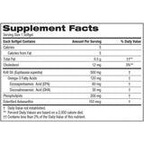 Tabla nutricional del suplemento Kirkland Signature Aceite de Krill 160 Cápsulas Blandas