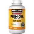 Frasco de suplemento Kirkland Signature Aceite de Pescado 1000 mg 400 Cápsulas Blandas