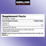 Información del suplemento de Kirkland Signature coenzima Q10 300 mg, 100 cápsulas blandas