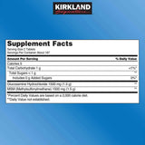 Tabla nutricional del suplemento Kirkland Signature Glucosamina HCl con MSM 375 tabletas