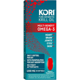 Caja frontal de KORI Aceite de Krill Omega 3 1200 mg, presentación de 30 cápsulas blandas.