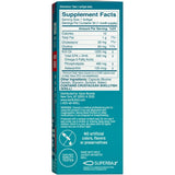 Tabla de suplementos de KORI Aceite de Krill Omega 3 1200 mg con información de porción, ingredientes y advertencias.