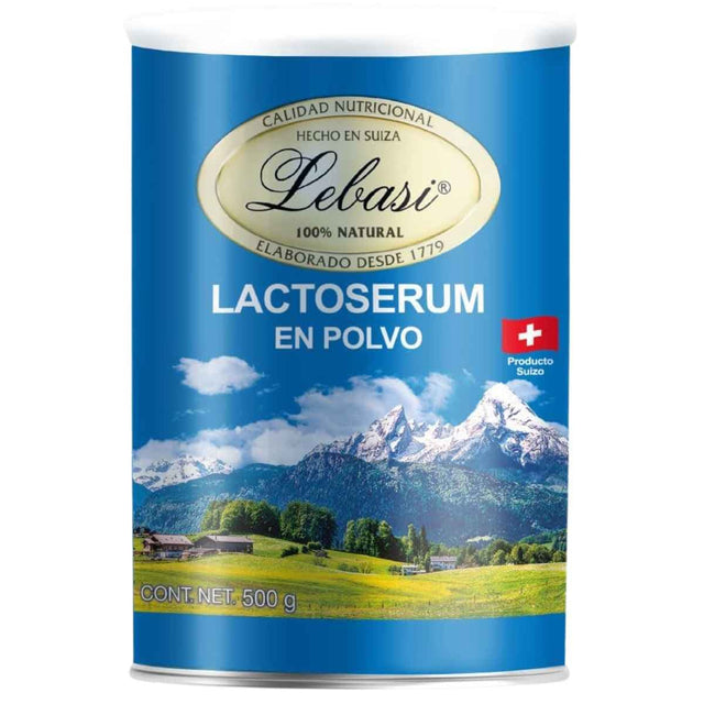Bote de suplemento Lebasi Lactosuero Suizo 500 g en Polvo