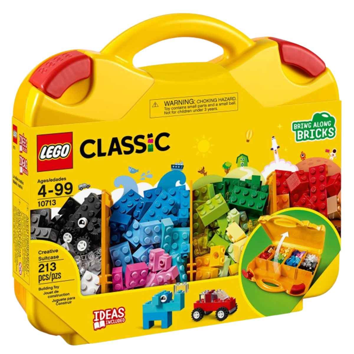 Maletín amarillo LEGO Classic 10713 visto de frente