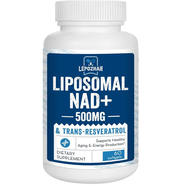 Frasco de suplemento Lepoznan - NAD+ Liposomal con Trans-Resveratrol (500 mg - 60 Cápsulas blandas)