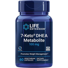 Frasco de suplemento Life Extension 7-Keto DHEA 100 mg 60 cápsulas