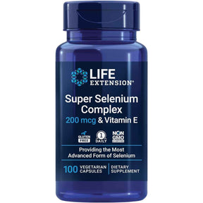 Frasco de suplemento Life Extension Complejo de Super Selenio 100 cápsulas