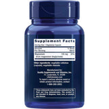 Tabla nutricional del suplemento Life Extension Glicinato de Magnesio 90 Cápsulas Vegetarianas