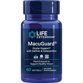 Frasco de suplemento Life Extension MacuGuard Ocular Support 60 cápsulas