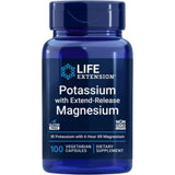 Frasco frontal de Life Extension potasio con magnesio en presentación de 100 cápsulas