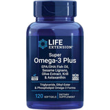 Frasco de suplemento Life Extension Super Omega-3 Plus Aceite Pescado 120 cápsulas blandas