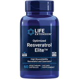 Frasco de suplemento Life Extension Trans-resveratrol 250 mg 60 cápsulas