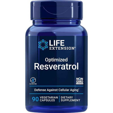 Tabla nutricional del suplemento Life Extension Trans-resveratrol 250 mg 90 cápsulas