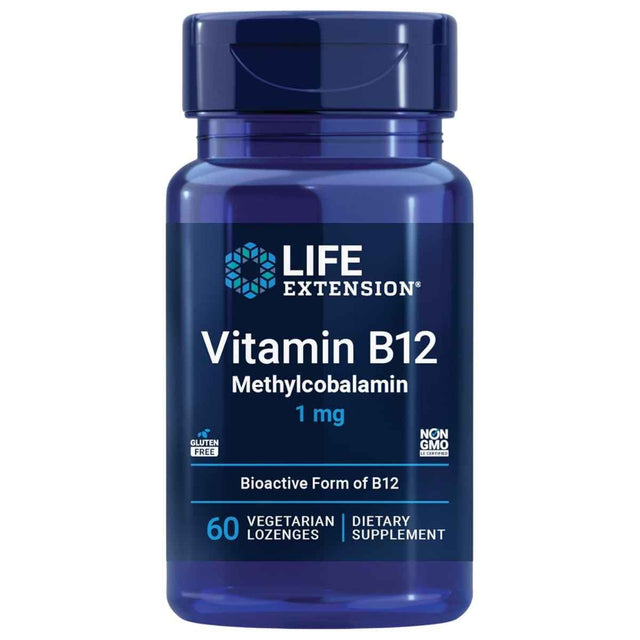 Life Extension vitamina B12 metilcobalamina 1 mg 60 tabletas frontal