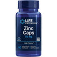 Frasco de suplemento Life Extension Zinc Caps 50 mg 90 Cápsulas Vegetarianas