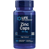 Frasco de suplemento Life Extension Zinc Caps 50 mg 90 Cápsulas Vegetarianas