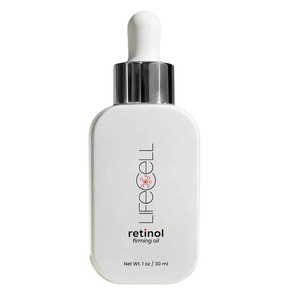 Frasco de LifeCell aceite facial con retinol, presentación de 30 ml