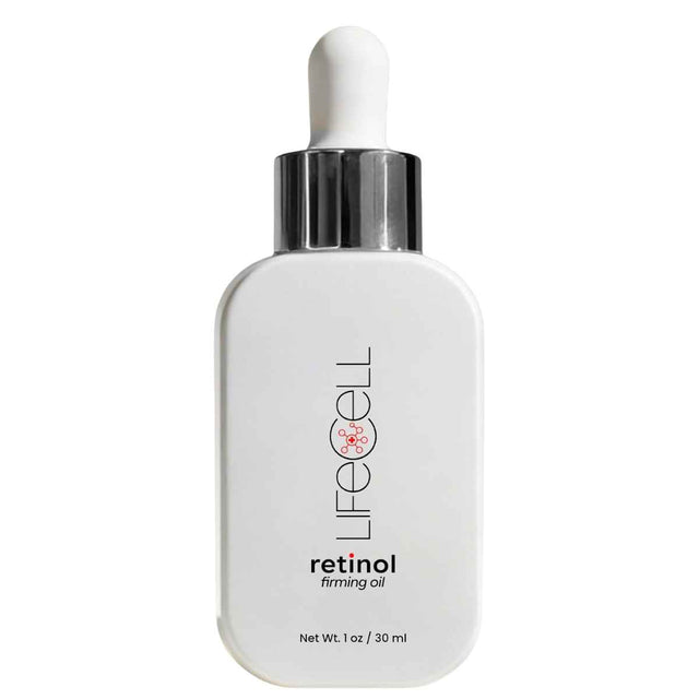 Frasco de LifeCell aceite facial con retinol, presentación de 30 ml