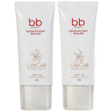Dos tubos de LifeCell crema BB hidratante con SPF 30, presentación de 1 oz