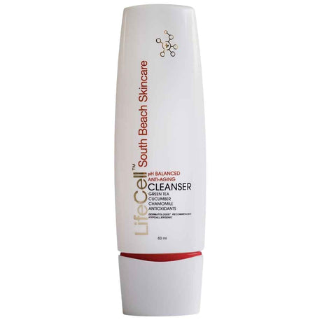 Envase de LifeCell limpiador facial pH balanceado líquido de 60 ml