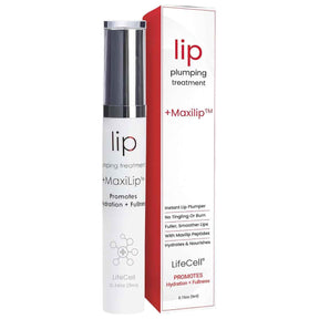 Caja y envase de LifeCell Lip Plumper con MaxiLip, presentación de 5 ml