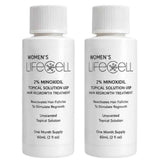 Dos botellas de solución tópica LifeCell con minoxidil al 2 % para mujeres, de 60 ml cada una