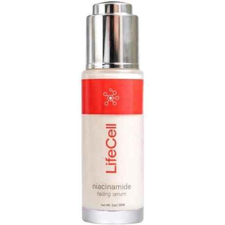 Envase frontal de LifeCell suero facial con niacinamida, presentación de 30 ml