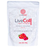 Bolsa frontal de Livenat LiveColl colágeno hidrolizado sabor fresa y frambuesa, 450 g