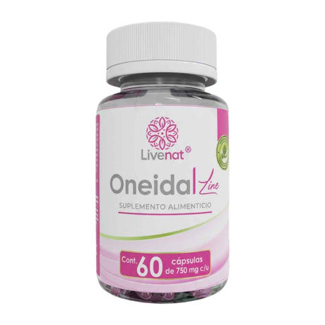 Livenat Oneida Live fórmula femenina 60 cápsulas frasco frontal