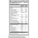 Tabla nutricional del suplemento LivOn Laboratories Complejo B Plus Lypo-Spheric 30 paquetes