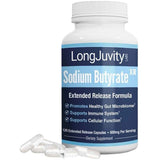 Frasco de suplemento LongJuvity Labs Butirato de Sodio 120 cápsulas