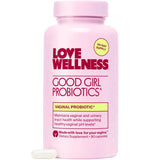 Frasco de suplemento Love Wellness Good Girl Probiotics 90 cápsulas