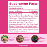 Tabla nutricional del suplemento Major Curves Bust Booster 60 cápsulas