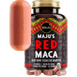Frasco de suplemento MAJU Maca Roja Orgánica con Pimienta Negra 120 cápsulas