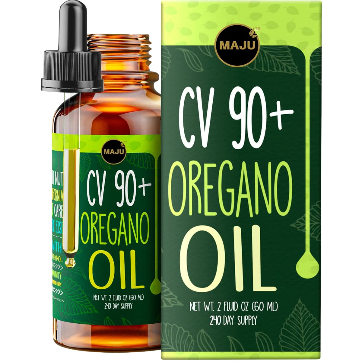 Frasco de suplemento Maju Superfoods Aceite de Orégano 60 ml