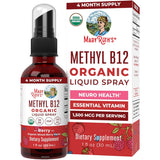 Frasco de suplemento MaryRuth Organics Metil B12 Baya 1500 mcg 30 ml