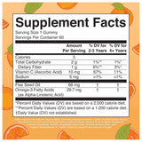 Tabla nutricional del suplemento MaryRuth Organics Omega-3 de Aceite de Linaza 60 gomitas.