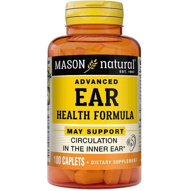 Frasco de suplemento MASON natural Fórmula Avanzada para la Salud Auditiva 100 tabletas