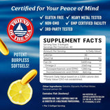 Tabla nutricional del suplemento MAV Nutrition Aceite de Pescado Omega-3 Triple Concentración 120 cápsulas blandas
