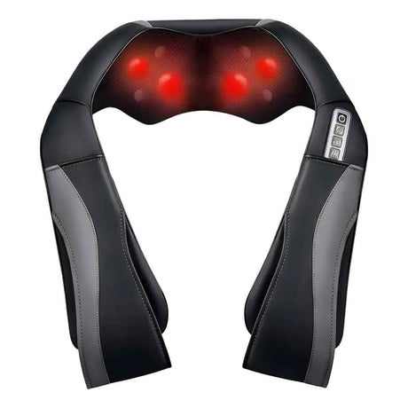 Masajeador MaxKare negro para espalda y hombros con función de calor.