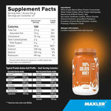 Información nutricional de Maxler 100% Golden Whey proteína de suero en polvo, sabor canela