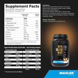 Información nutricional de Maxler 100% Golden Whey proteína de suero en polvo, sabor capuchino