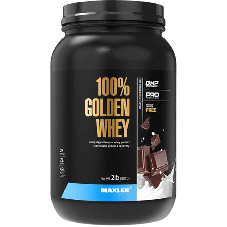 Maxler 100% Golden Whey proteína de suero en polvo, sabor chocolate, envase de 2 lb