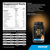 Información nutricional de Maxler 100% Golden Whey proteína de suero en polvo, sabor chocolate con mantequilla de maní
