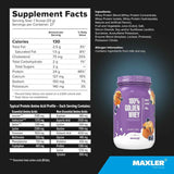 Información nutricional de Maxler 100% Golden Whey proteína de suero en polvo, sabor muffin de arándanos